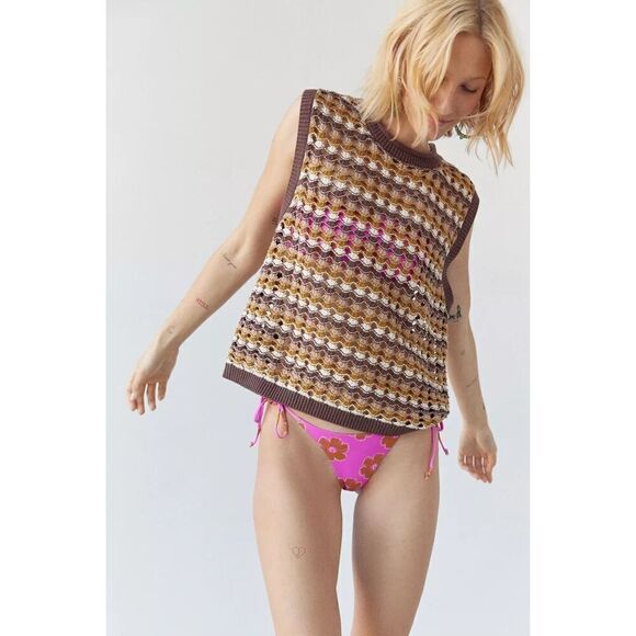 Urban Outfitters Out From Under Zoey Floral Bikini Bottom Size L - Picture 1 of 7